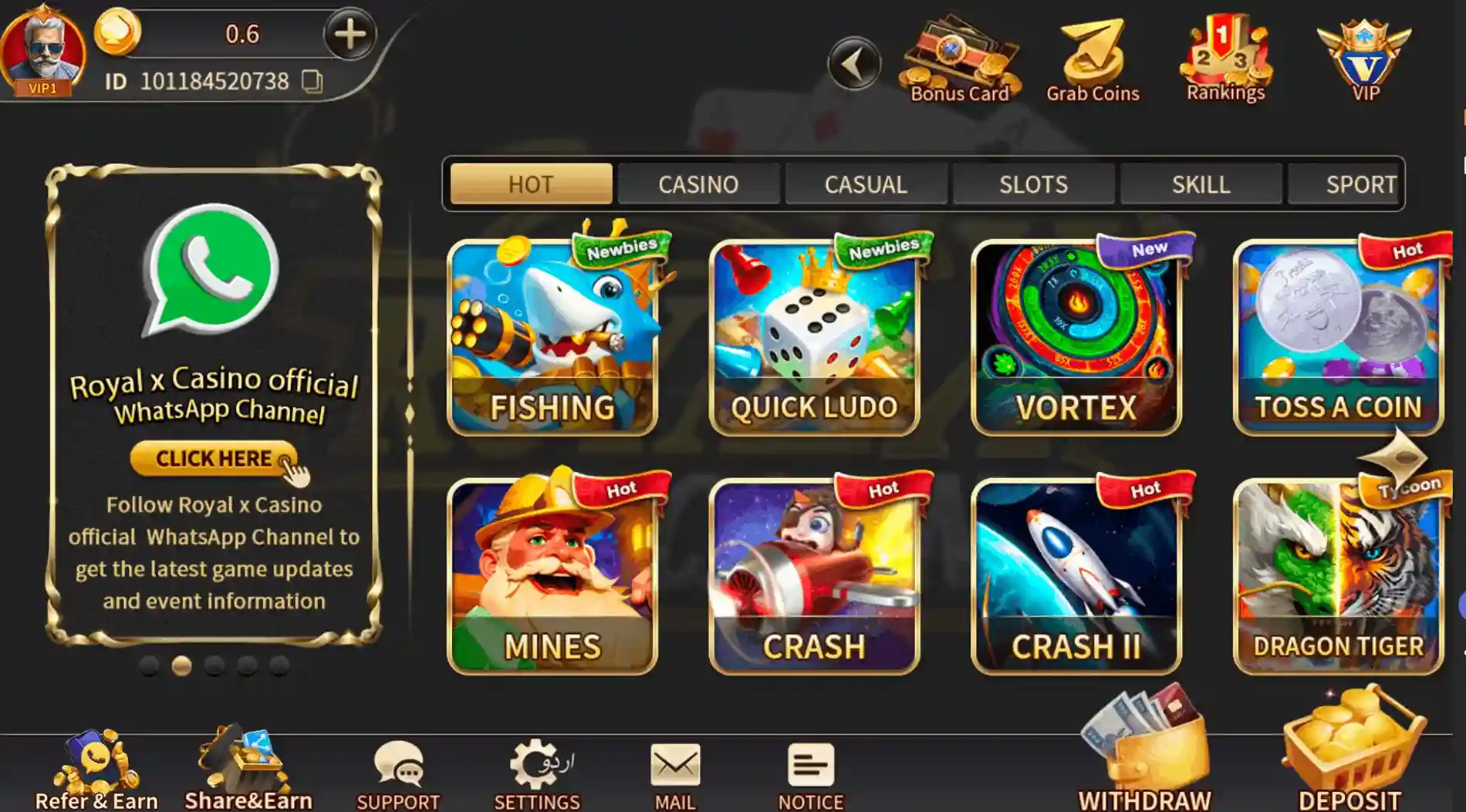 Royal X Casino Game Screenshot - Play and Win Real Money